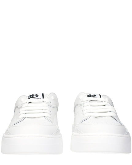 Dolce & Gabbana White Leather Low Top Sneakers