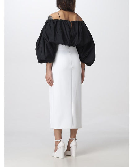 PINKO White Polyester Midi Skirt