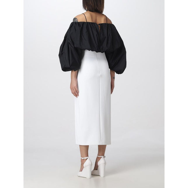 PINKO White Polyester Midi Skirt