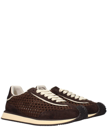 Dolce & Gabbana Brown Fabric Low Top Sneakers