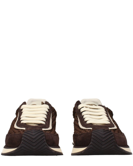 Dolce & Gabbana Brown Fabric Low Top Sneakers