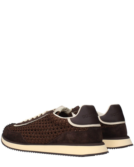 Dolce & Gabbana Brown Fabric Low Top Sneakers