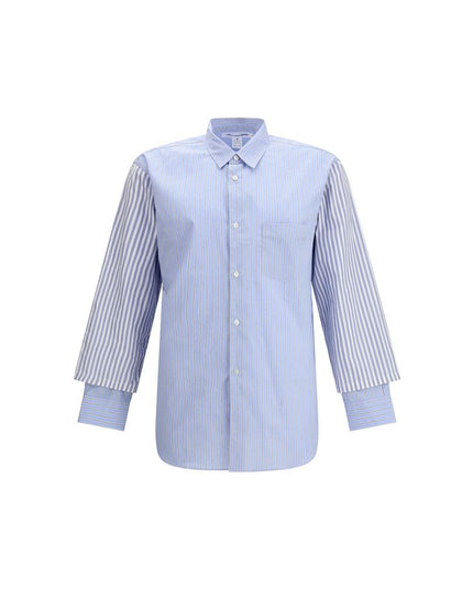 Comme Des Garçons Light Blue Cotton Pattern Shirt