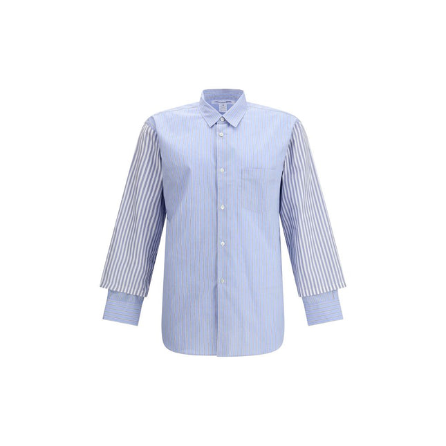 Comme Des Garçons Light Blue Cotton Pattern Shirt