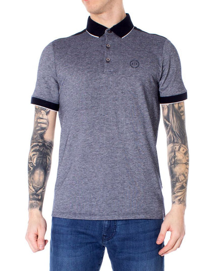 Armani Exchange Blue Cotton Polo Shirt