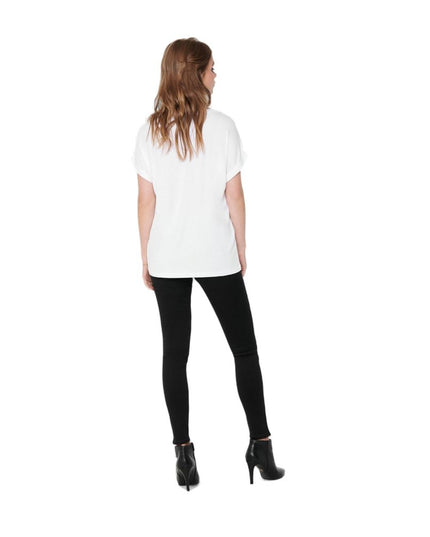 Only White Polyester T-Shirt
