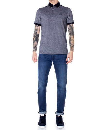 Armani Exchange Blue Cotton Polo Shirt