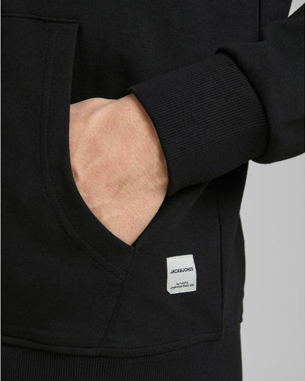 Jack Jones Black Cotton Hoodie