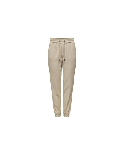Only Beige Viscose Casual Pants