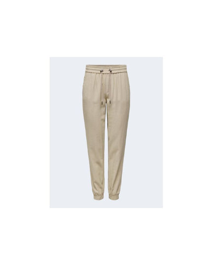 Only Beige Viscose Casual Pants