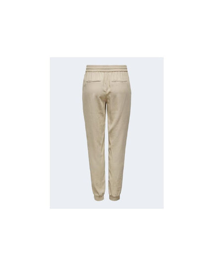 Only Beige Viscose Casual Pants