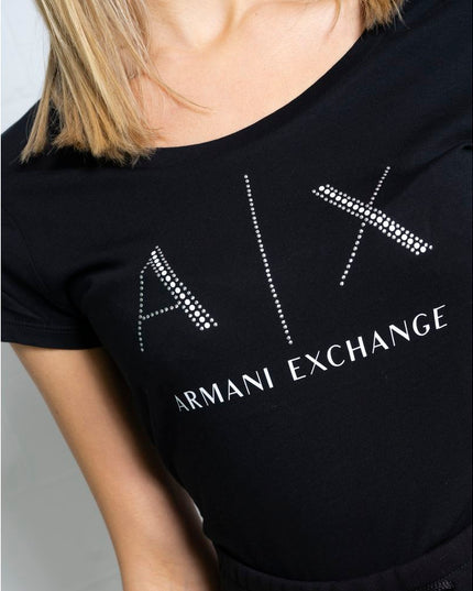 Armani Exchange Black Cotton T-Shirt