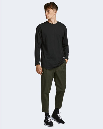 Jack Jones Black Cotton Long Sleeve T-Shirt