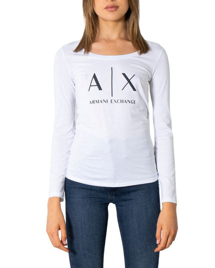 Armani Exchange White Cotton Long Sleeve T-Shirt