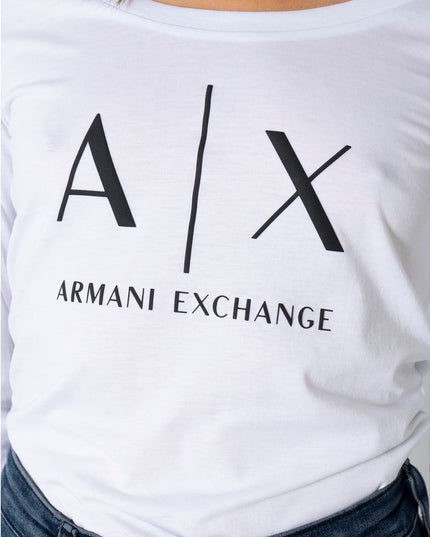 Armani Exchange White Cotton Long Sleeve T-Shirt