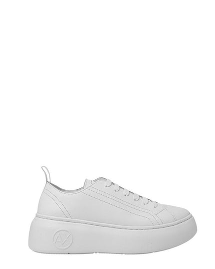 Armani Exchange White Leather Platform Sneakers