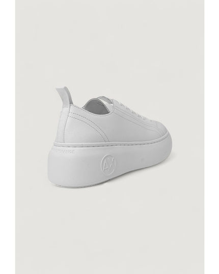 Armani Exchange White Leather Platform Sneakers