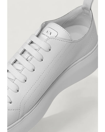 Armani Exchange White Leather Platform Sneakers