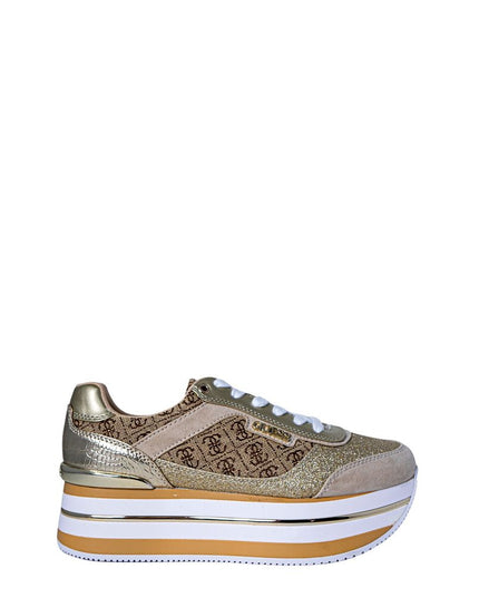 Guess Beige Polyester Platform Sneakers