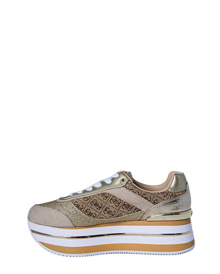 Guess Beige Polyester Platform Sneakers