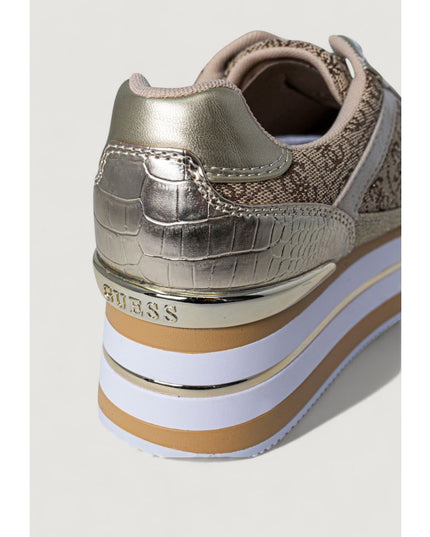 Guess Beige Polyester Platform Sneakers