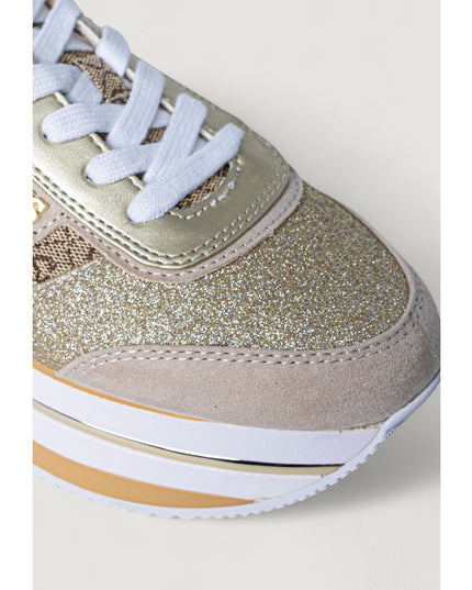 Guess Beige Polyester Platform Sneakers