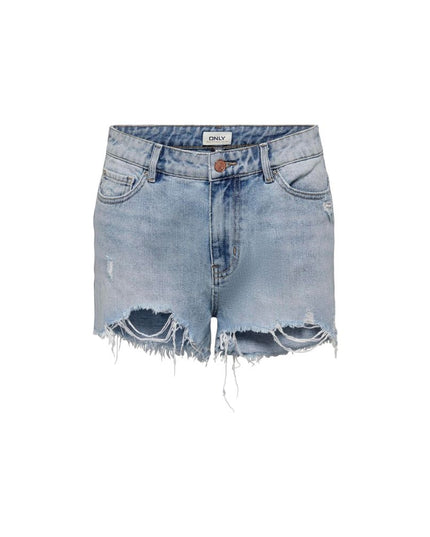 Only Light Blue Cotton Shorts