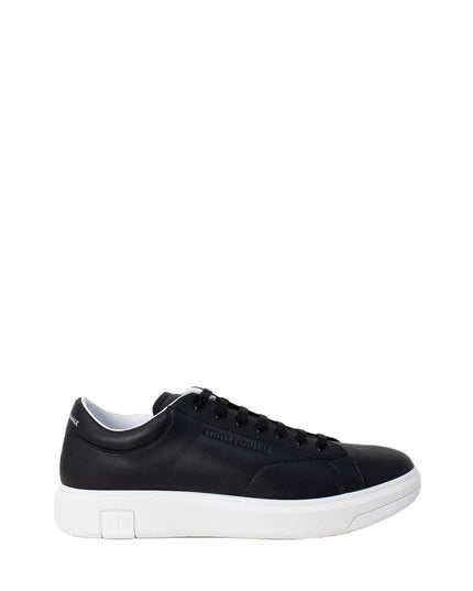 Armani Exchange Black Leather Low Top Sneakers