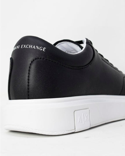 Armani Exchange Black Leather Low Top Sneakers