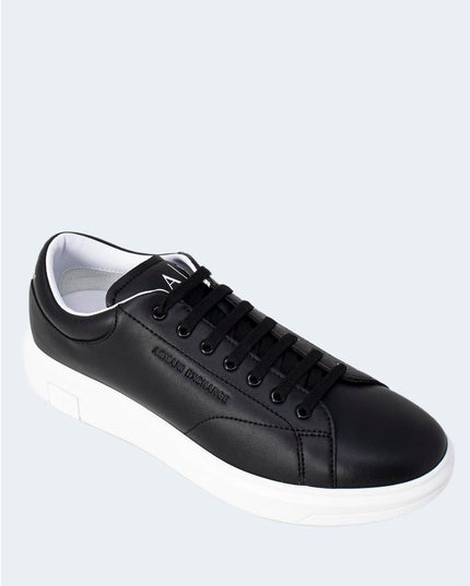 Armani Exchange Black Leather Low Top Sneakers