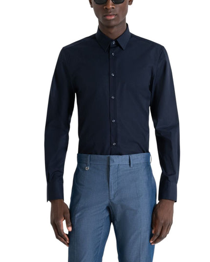Antony Morato Blue Cotton Dress Shirt