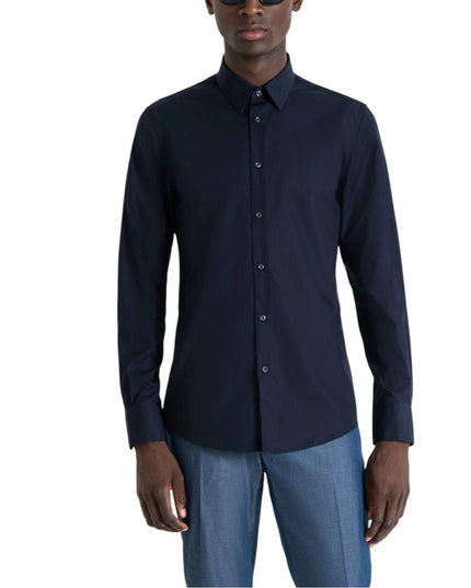 Antony Morato Blue Cotton Dress Shirt