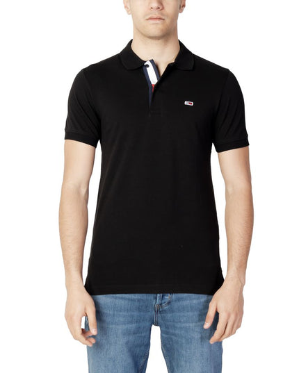 Tommy Hilfiger Jeans Black Cotton Polo Shirt