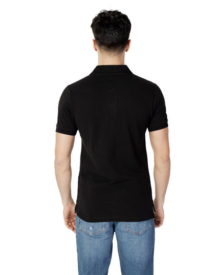 Tommy Hilfiger Jeans Black Cotton Polo Shirt