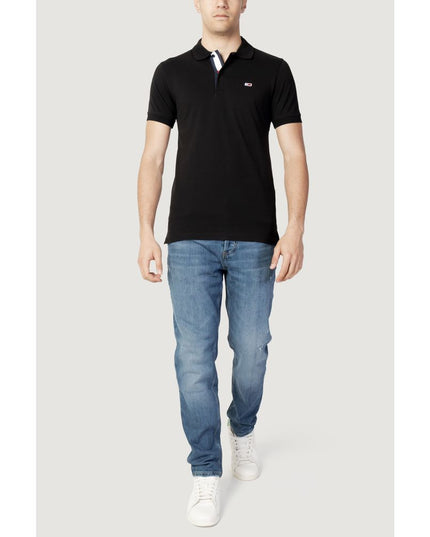 Tommy Hilfiger Jeans Black Cotton Polo Shirt
