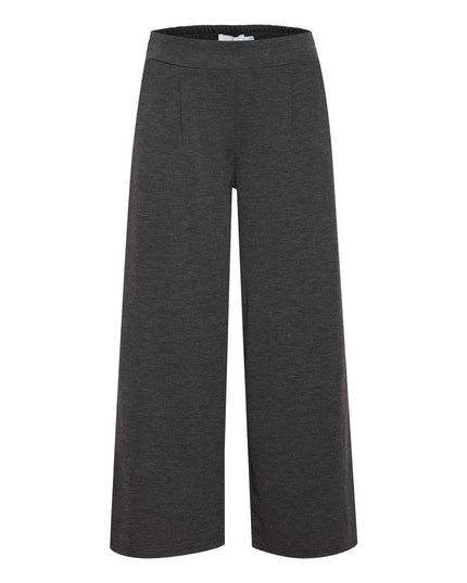ICHI Gray Recycled Polyester Flared Pants