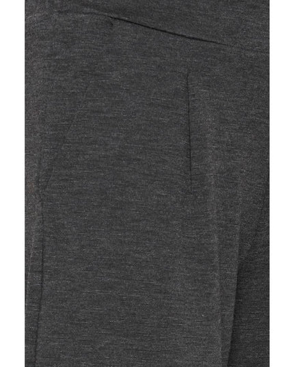 ICHI Gray Recycled Polyester Flared Pants