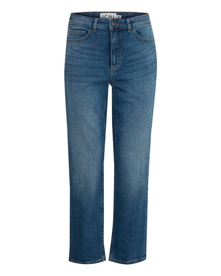 ICHI Blue Cotton Mom Jeans