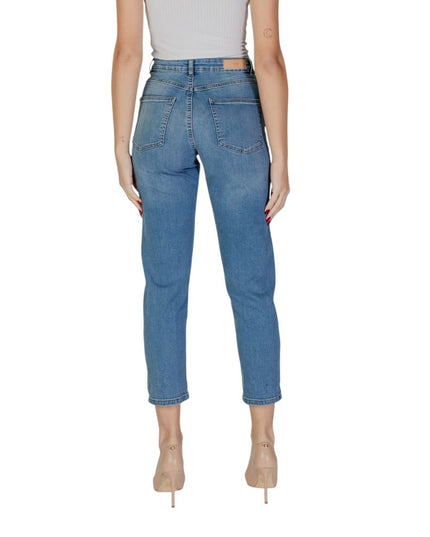 ICHI Light Blue Cotton Mom Jeans