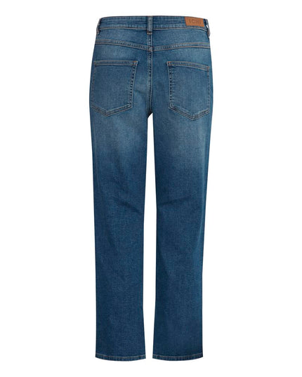 ICHI Blue Cotton Mom Jeans