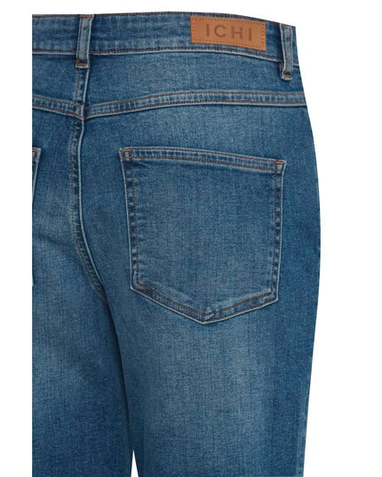 ICHI Blue Cotton Mom Jeans