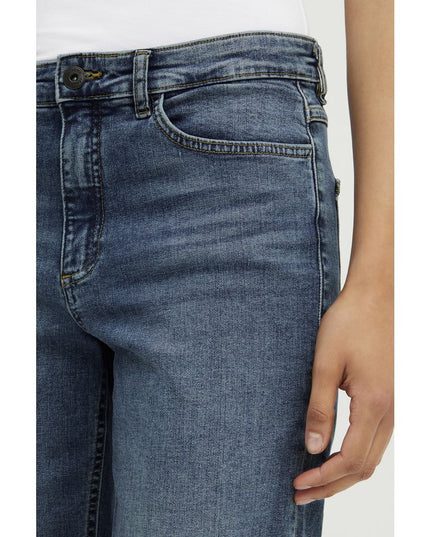 ICHI Blue Cotton Mom Jeans
