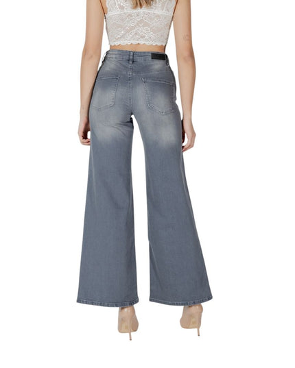 ICHI Gray Cotton Bootcut Jeans