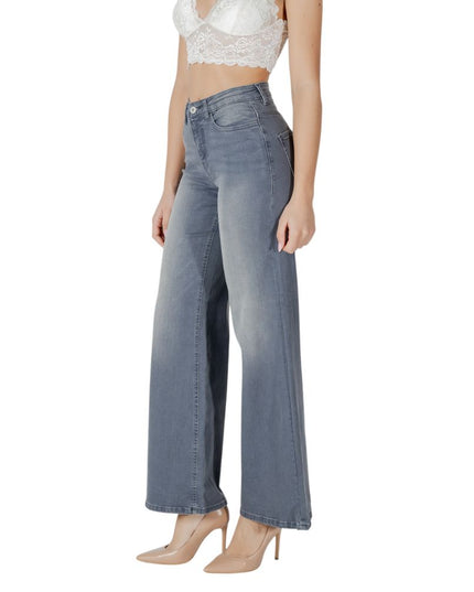 ICHI Gray Cotton Bootcut Jeans