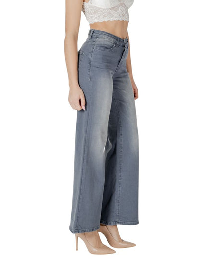 ICHI Gray Cotton Bootcut Jeans