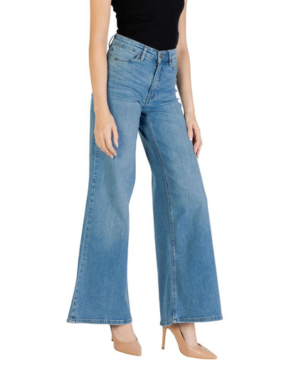 ICHI Light Blue Cotton Bootcut Jeans