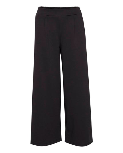 ICHI Black Recycled Polyester Flared Pants