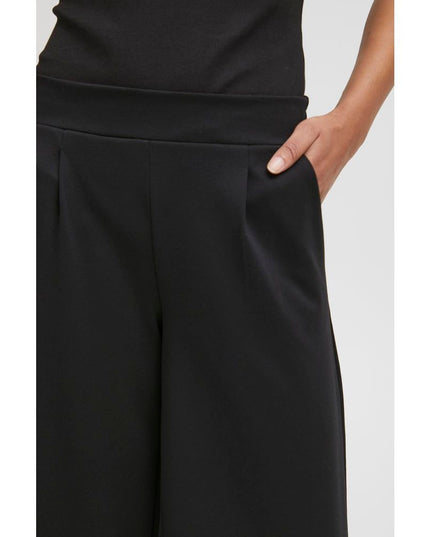 ICHI Black Recycled Polyester Flared Pants