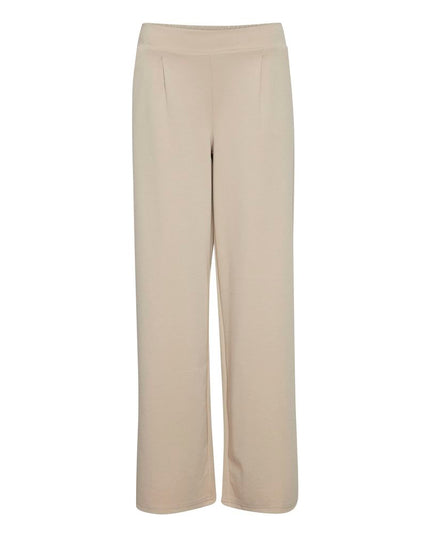 ICHI Beige Recycled Polyurethane Casual Pants