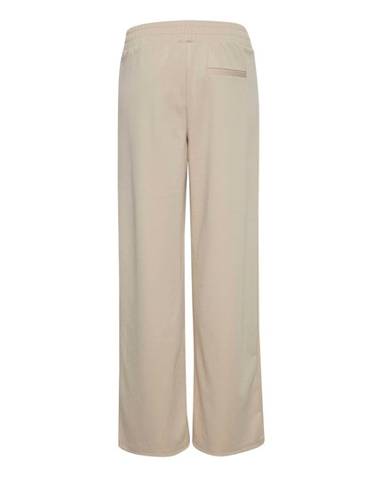 ICHI Beige Recycled Polyurethane Casual Pants